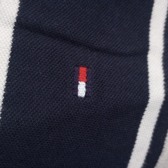 Tommy Hilfiger Men's Polo in Navy and Cream Stripes Size L NWT - Picture 4 of 5